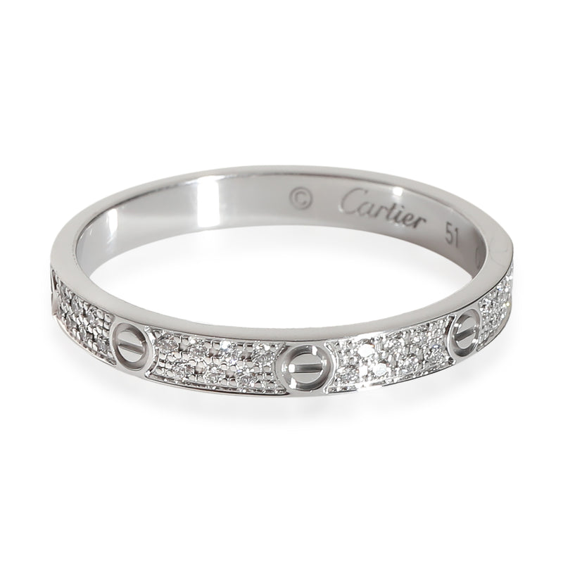 Love Wedding Pave Diamond Band, Small Model (White Gold)