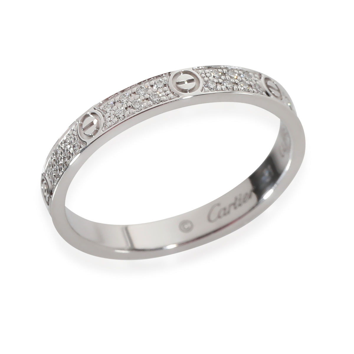 Love Wedding Pave Diamond Band, Small Model (White Gold)