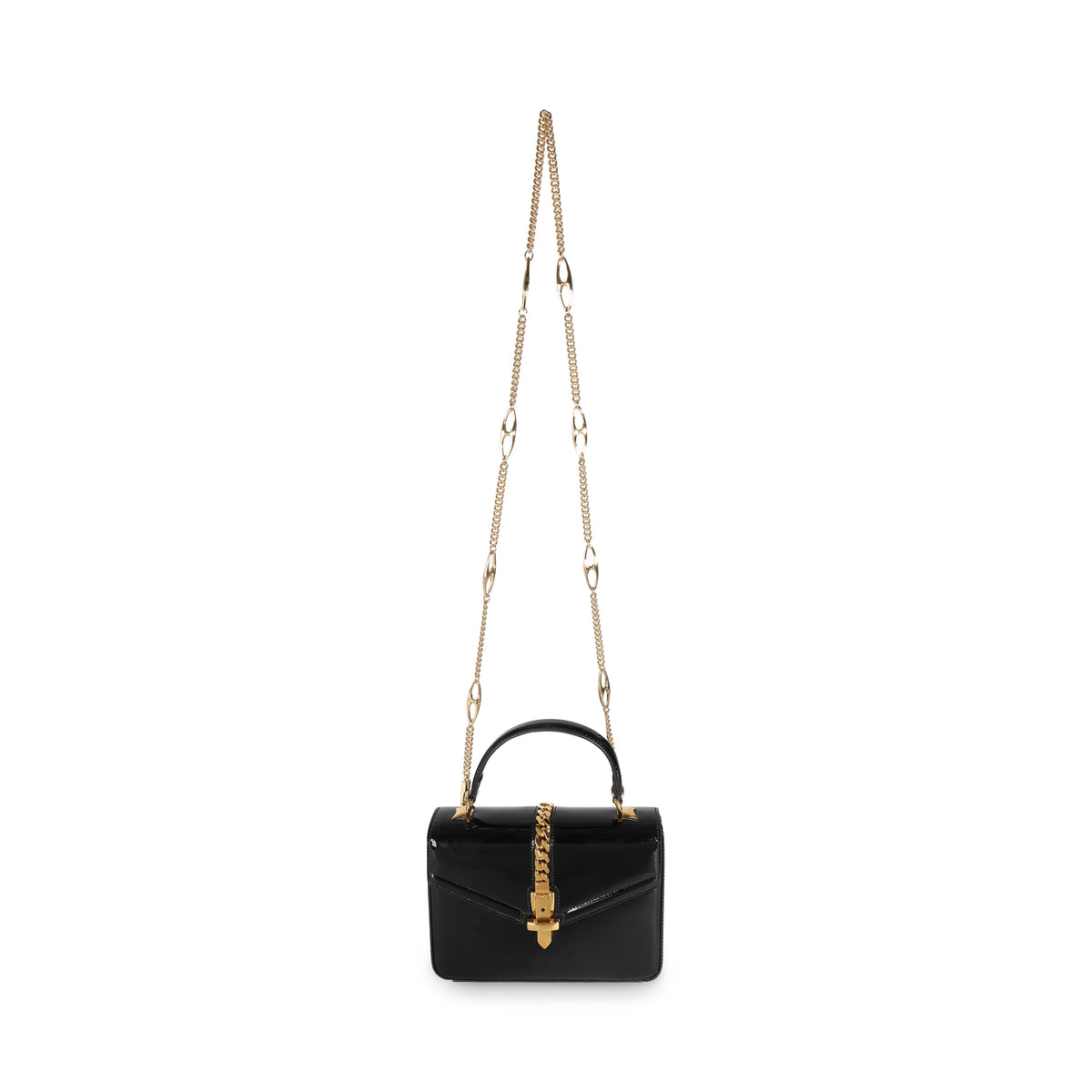 Black Patent Mini Sylvie 1969 Top Handle