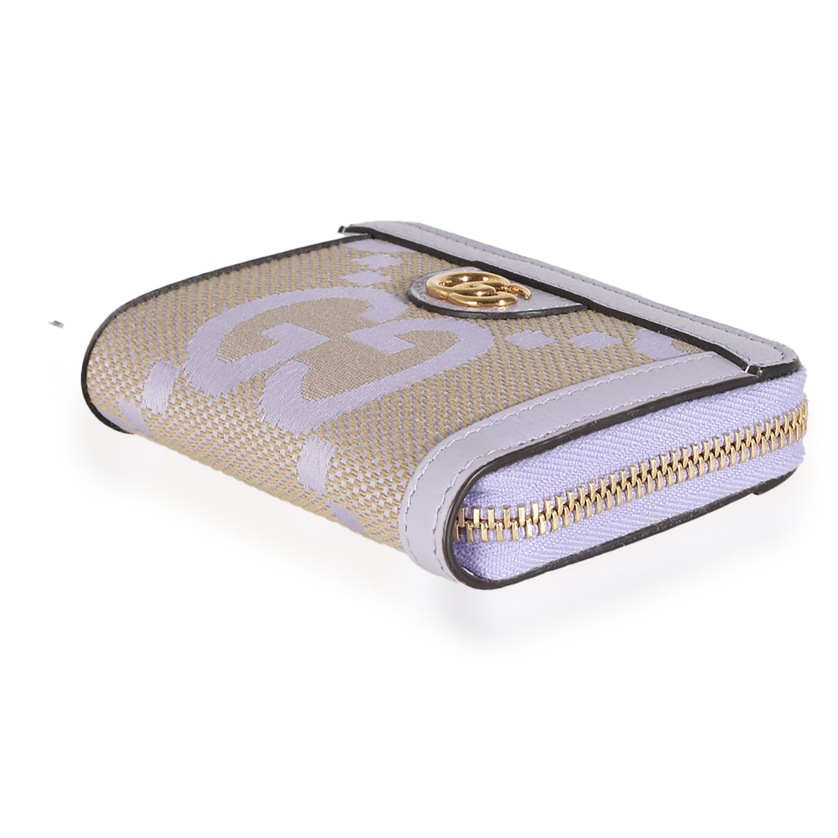 Purple Beige Jumbo GG Canvas Ophidia Key Card Case