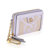 Purple Beige Jumbo GG Canvas Ophidia Key Card Case