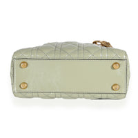 Christian Dior Green Crinkled Patent Cannage Lucky Badges My Lady Dior Bag Handbag stamp