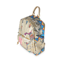 Gold Multicolor Graffiti Canvas Street Spirit Backpack