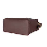 Dark Burgundy Soft Grained Calfskin Small Puzzle Edge Bag