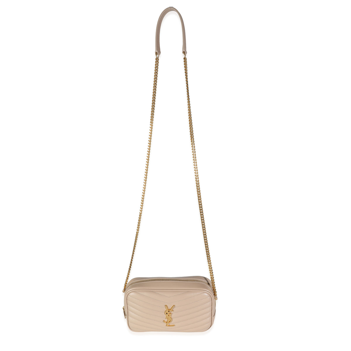 Beige Grain De Poudre Matelasse Monogram Mini Lou Camera Bag