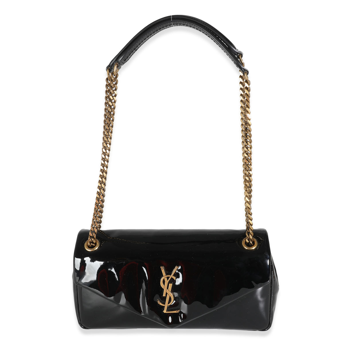 Black Patent Medium Calypso Chain Bag