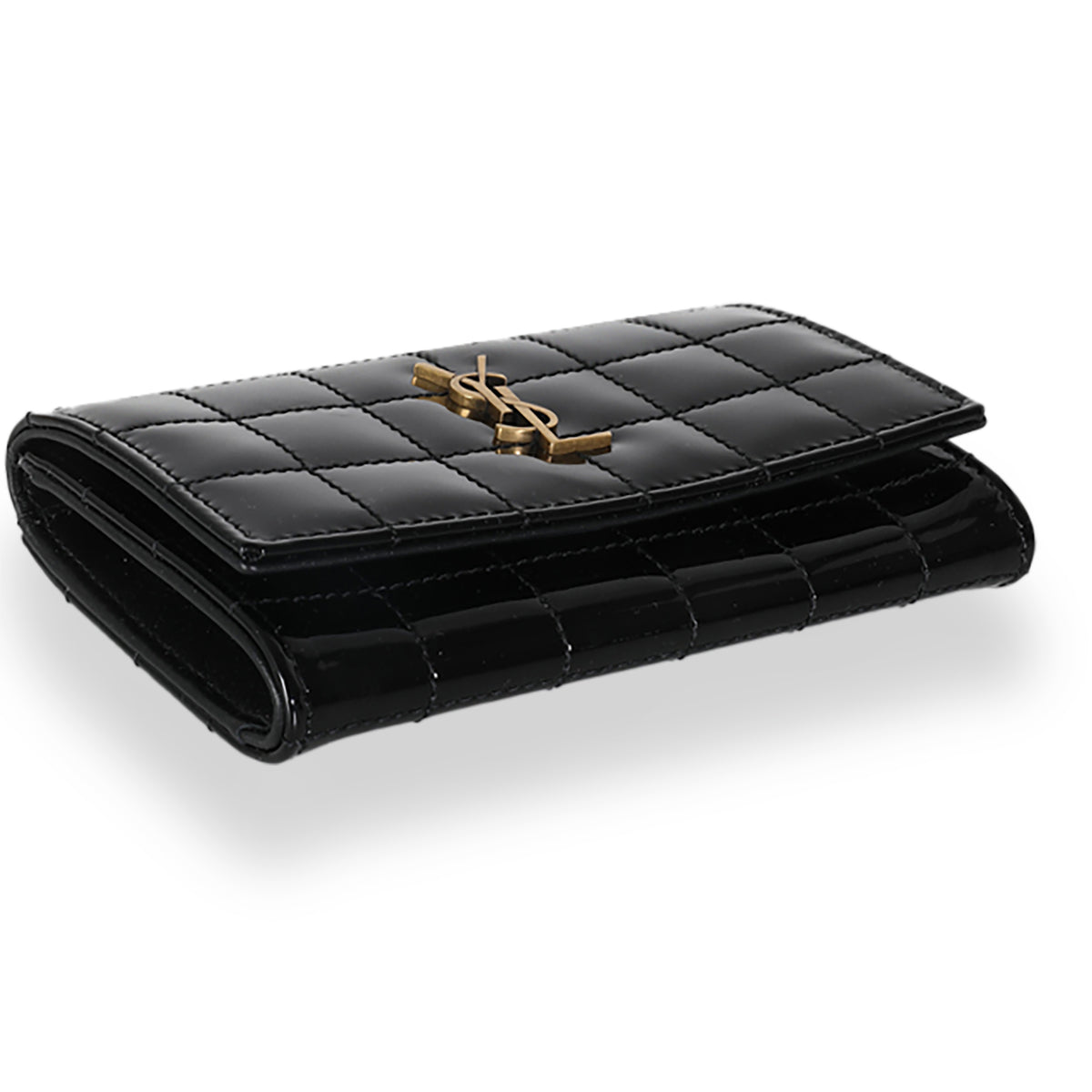 Black Patent Cassandre Small Envelope Wallet