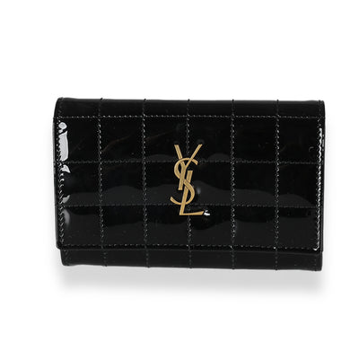 Black Patent Cassandre Small Envelope Wallet