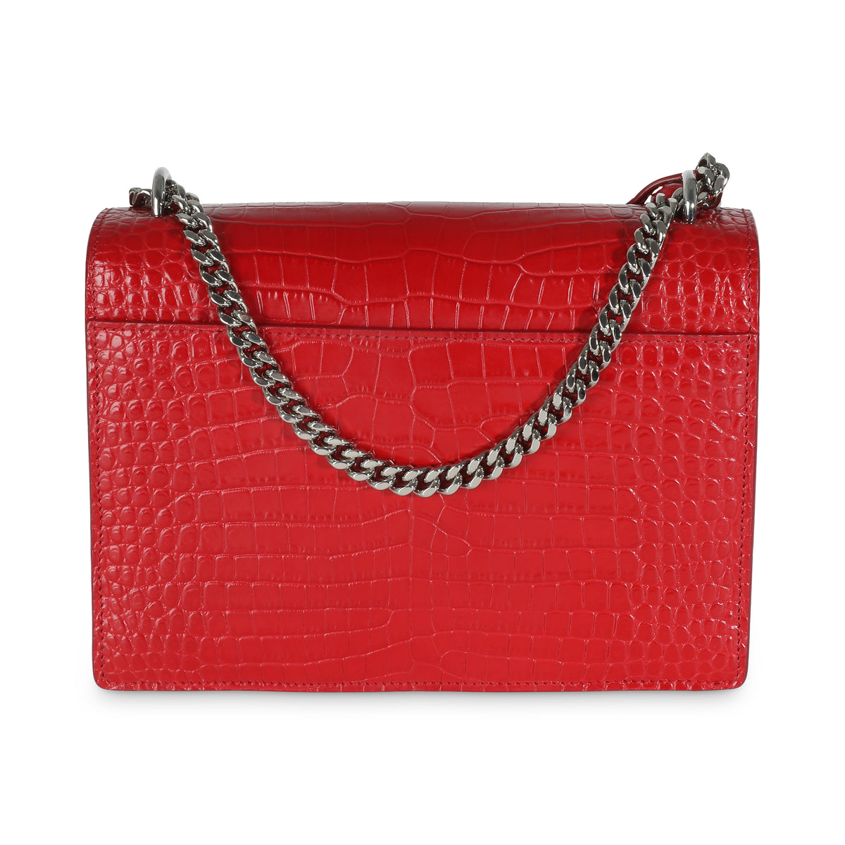 Rouge Eros Crocodile Embossed Calfskin Medium Sunset