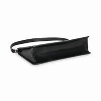 Black Brushed Calfskin Silver Triangle Mini Bag