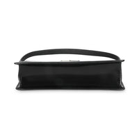 Black Brushed Calfskin Silver Triangle Mini Bag