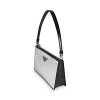 Black Brushed Calfskin Silver Triangle Mini Bag