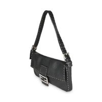 Black Calfskin Romano Selleria Baguette Bag