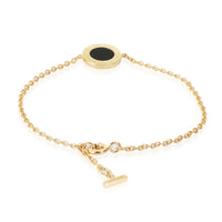 T Onyx Bracelet in 18k Yellow Gold 0.03 CTW