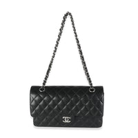 Black Quilted Medium Classic Double Flap Bag