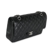 Black Quilted Caviar Medium Classic Double Flap Handbag
