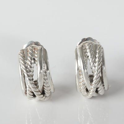 Crossover Earrings in  Sterling Silver
