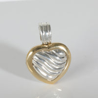 Sculpted Cable Fashion Pendant in 18k Yellow Gold/Sterling Silver