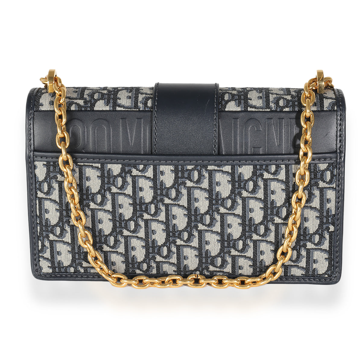 Christian Dior Navy Oblique Jacquard 30 Montaigne Chain Bag Handbag bv