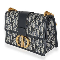 Christian Dior Navy Oblique Jacquard 30 Montaigne Chain Bag Handbag sv