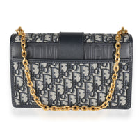 Navy Oblique Jacquard 30 Montaigne Chain Bag