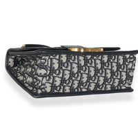 Navy Oblique Jacquard 30 Montaigne Chain Bag