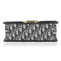 Navy Oblique Jacquard 30 Montaigne Chain Bag