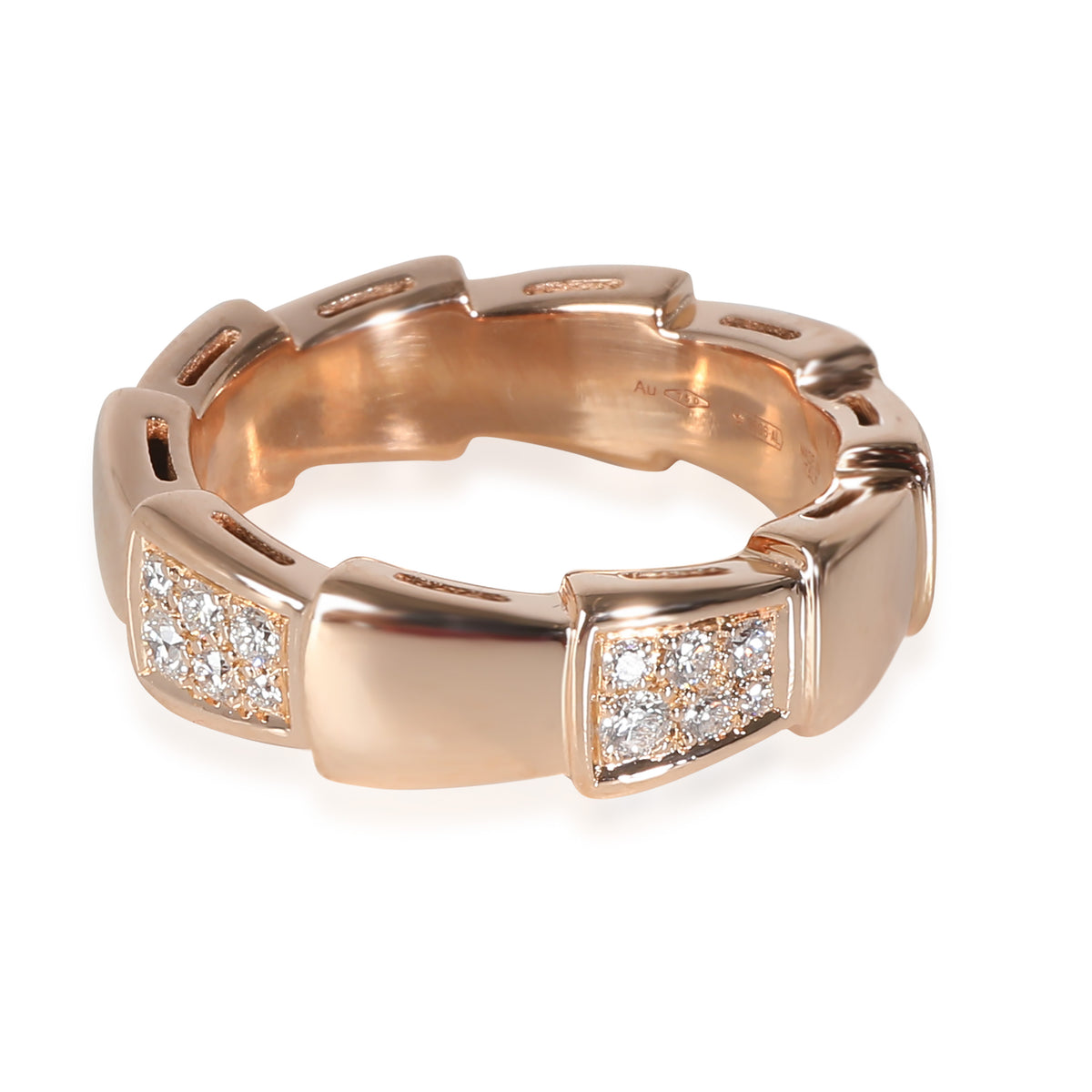 BVLGARI Serpenti Fashion Ring in 18k Rose Gold 0.34 CTW bv