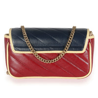 Tricolour Azalea Calfskin Diagonal Super Mini Torchon GG Marmont