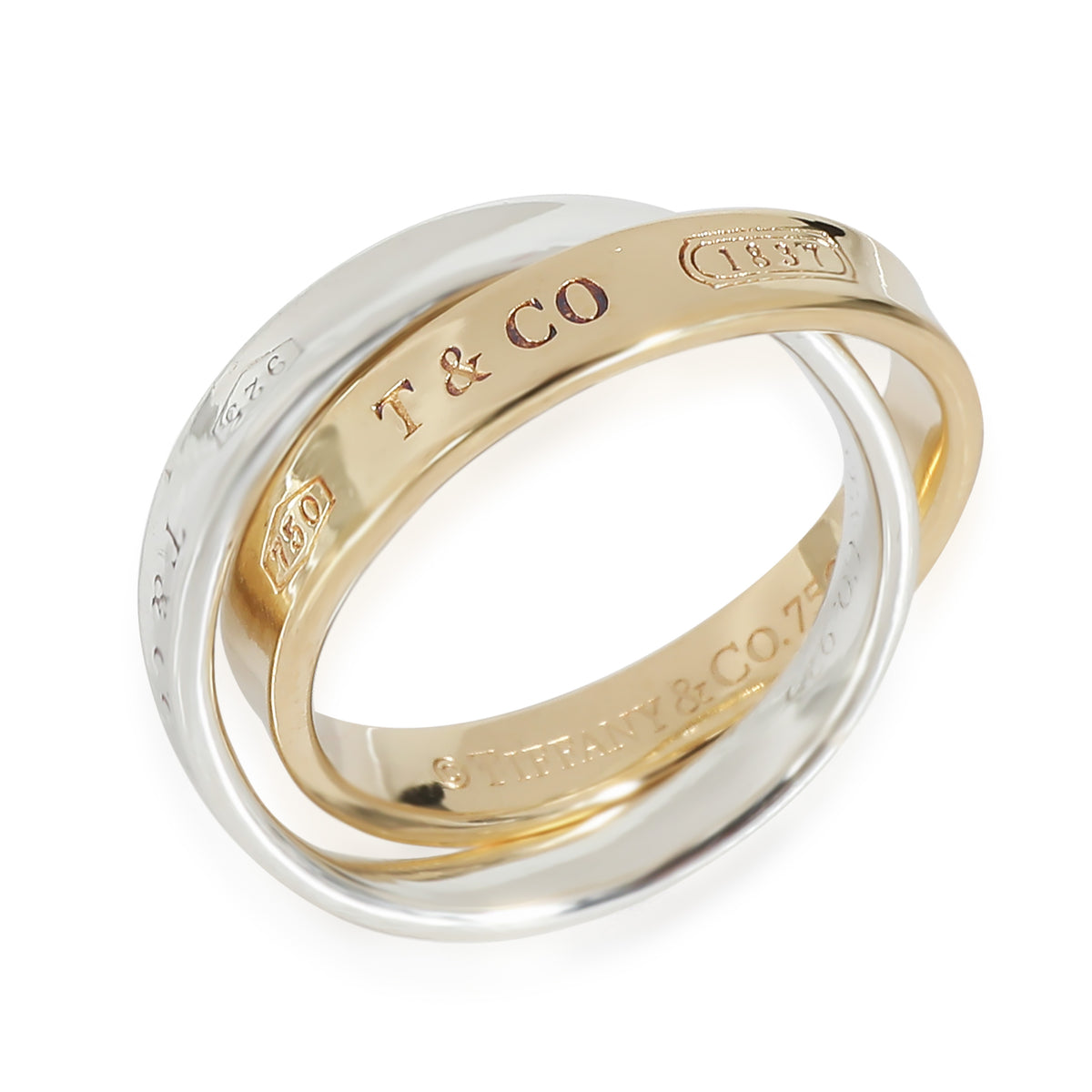 iffany & Co. 1837 Interlocking Bands in 18k Yellow Gold/Sterling Silver