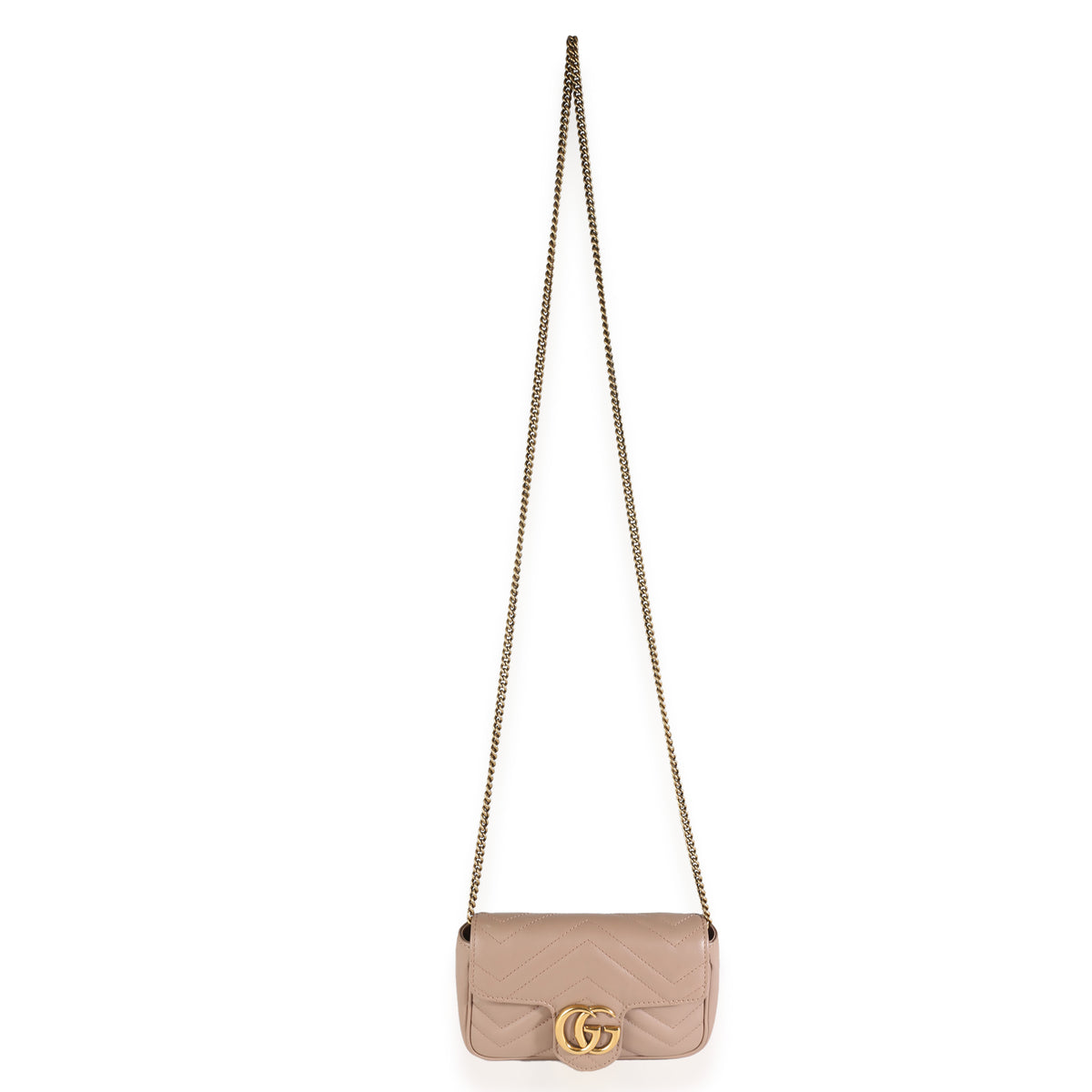 Porcelain Rose Calfskin Matelasse Super Mini GG Marmont Bag