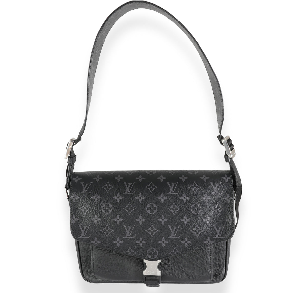 Black Taigarama Monogram Eclipse Outdoor Flap Messenger