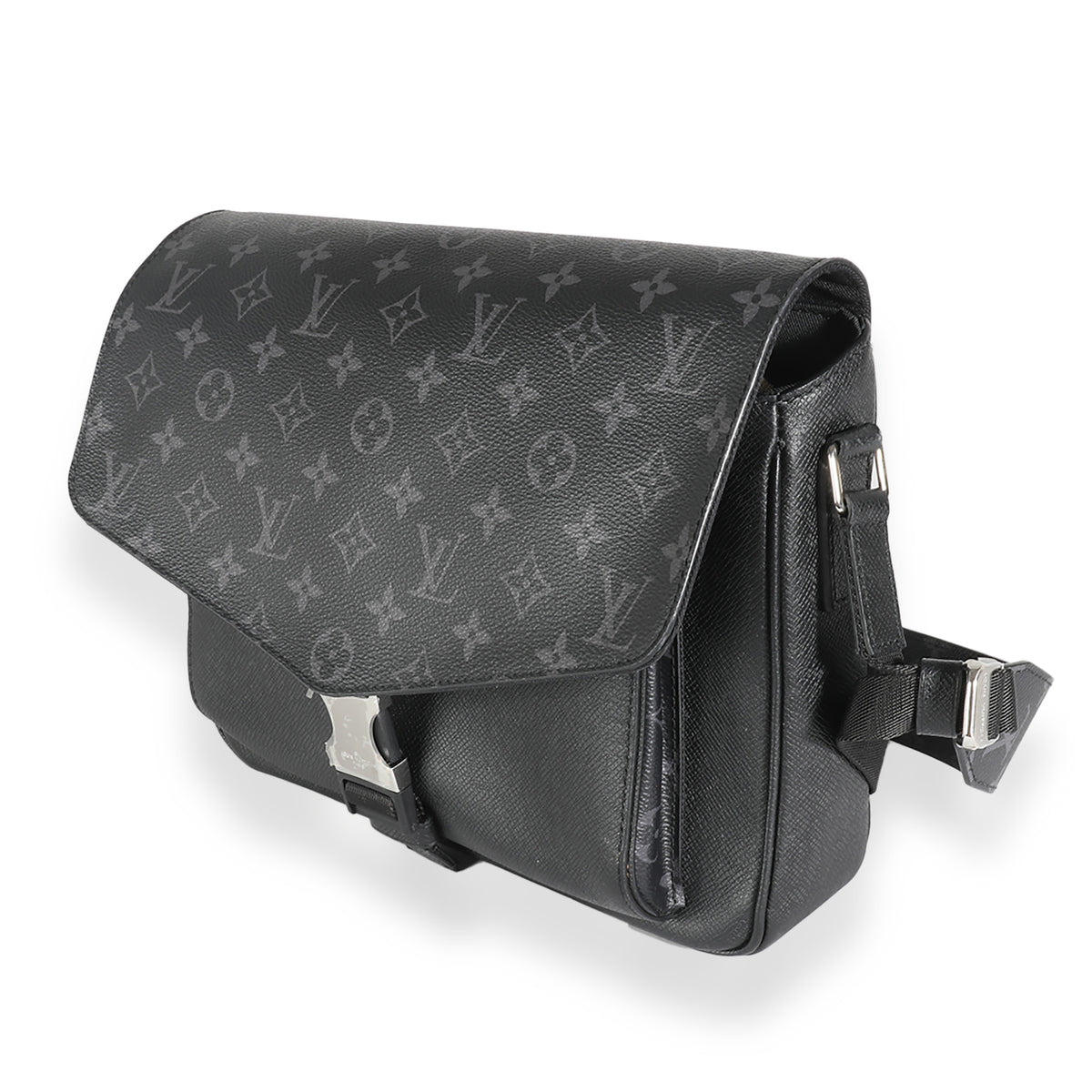 Black Taigarama Monogram Eclipse Outdoor Flap Messenger