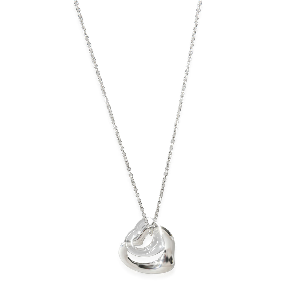 Elsa Peretti Open Heart Double Pendant With Rock Crystal Heart