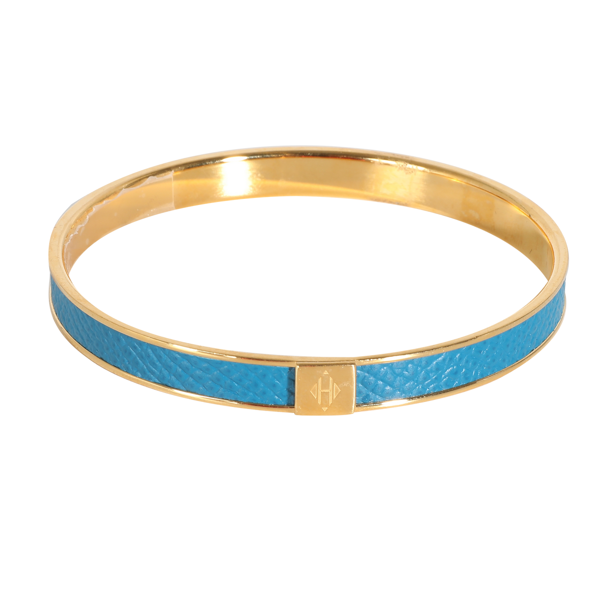 Kawaii Blue Leather Gold Plated Bracelet