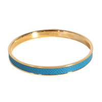 Kawaii Blue Leather Gold Plated Bracelet