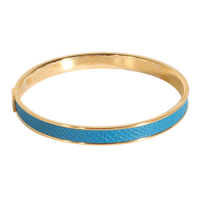 Kawaii Blue Leather Gold Plated Bracelet