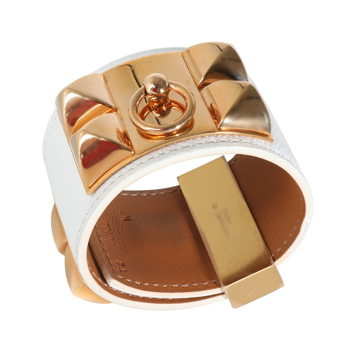 Hermes Collier de Chien Leather Gold Plated Bracelet