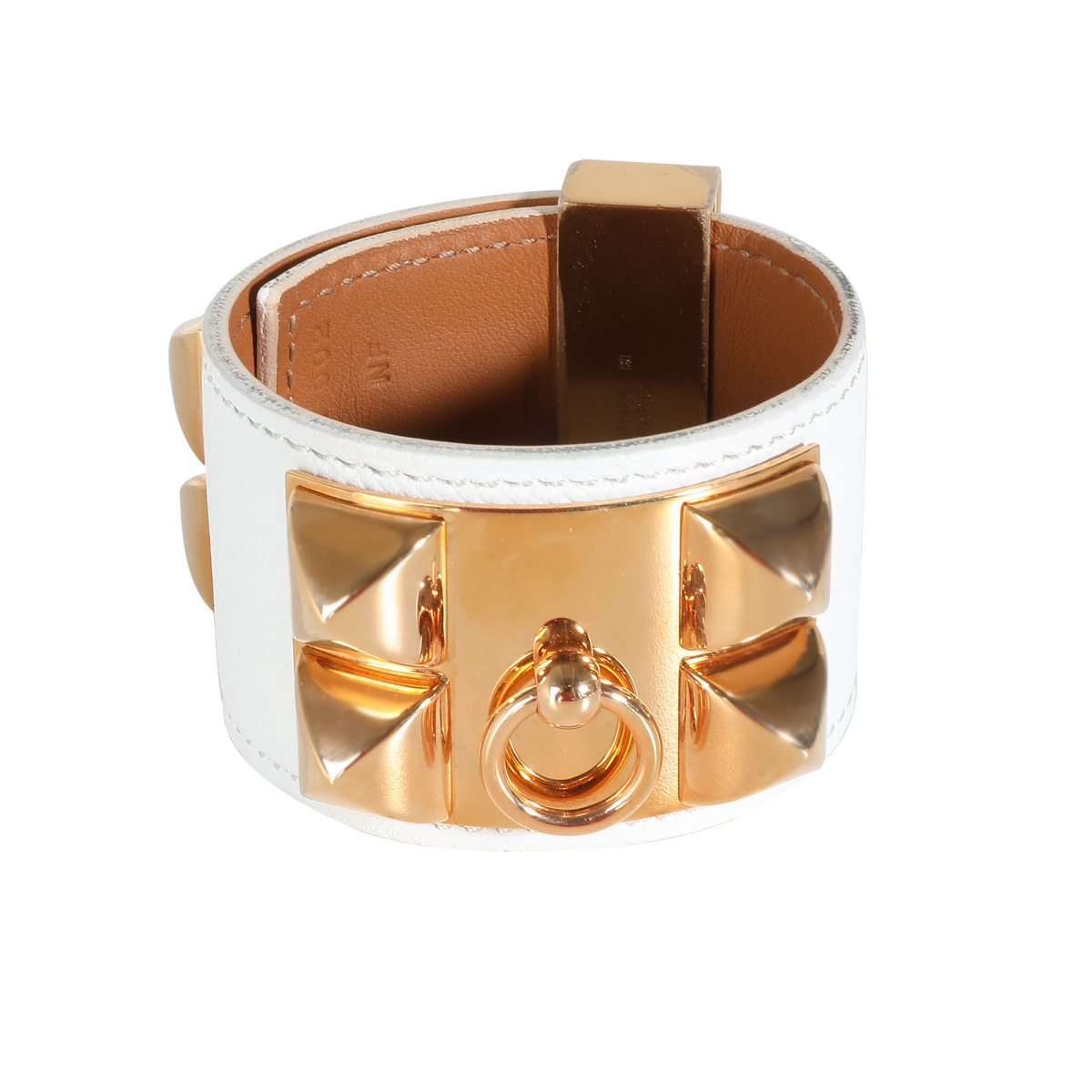 Hermes Collier de Chien Leather Gold Plated Bracelet