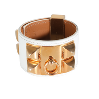 Hermes Collier de Chien Leather Gold Plated Bracelet