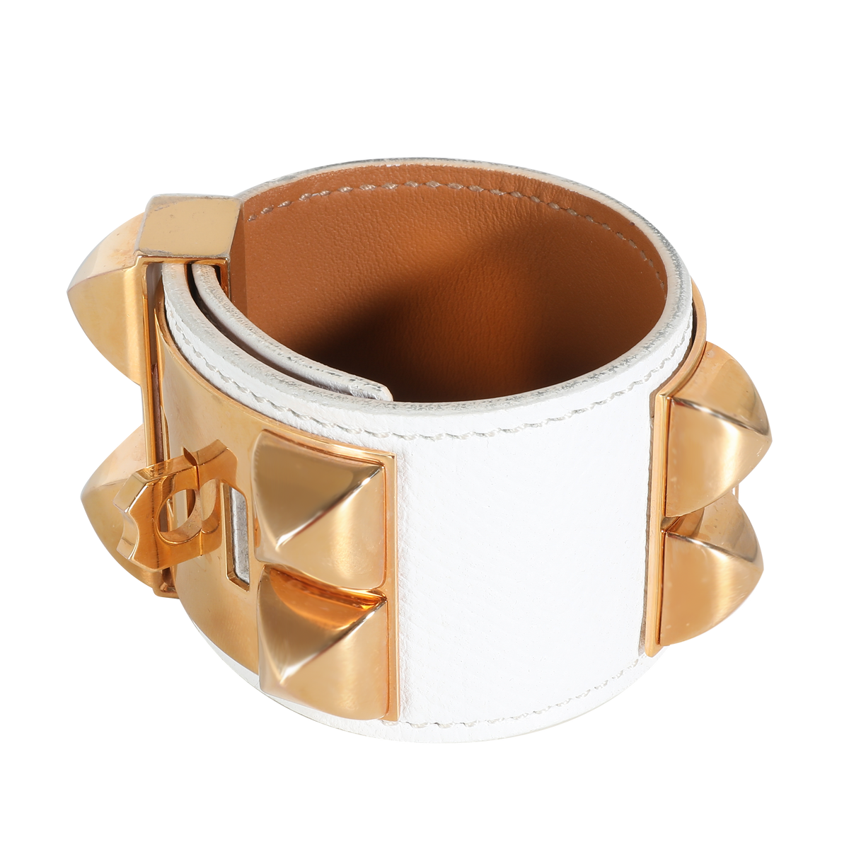 Hermes Collier de Chien Leather Gold Plated Bracelet