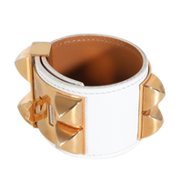 Hermes Collier de Chien Leather Gold Plated Bracelet