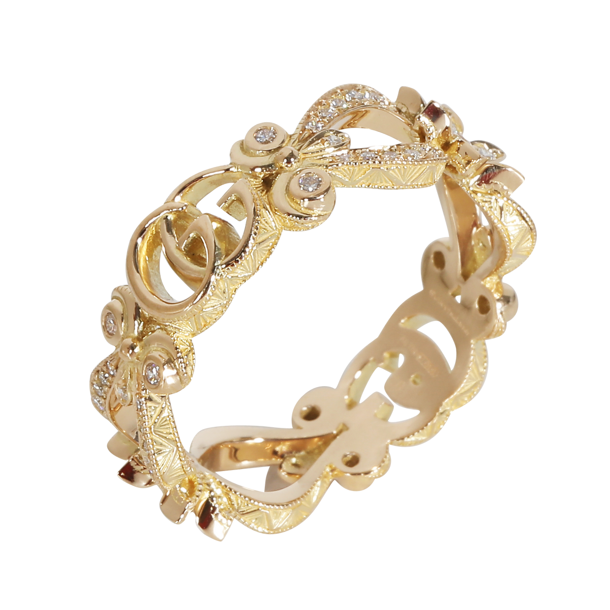 Yellow Gold Diamond Flora GG Ring