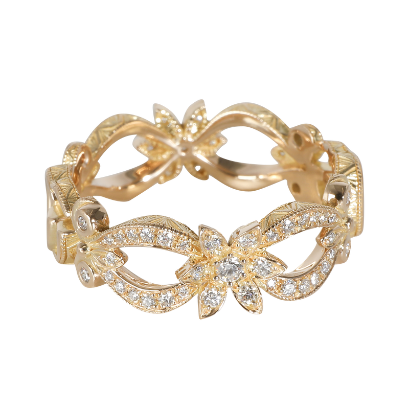Yellow Gold Diamond Flora GG Ring