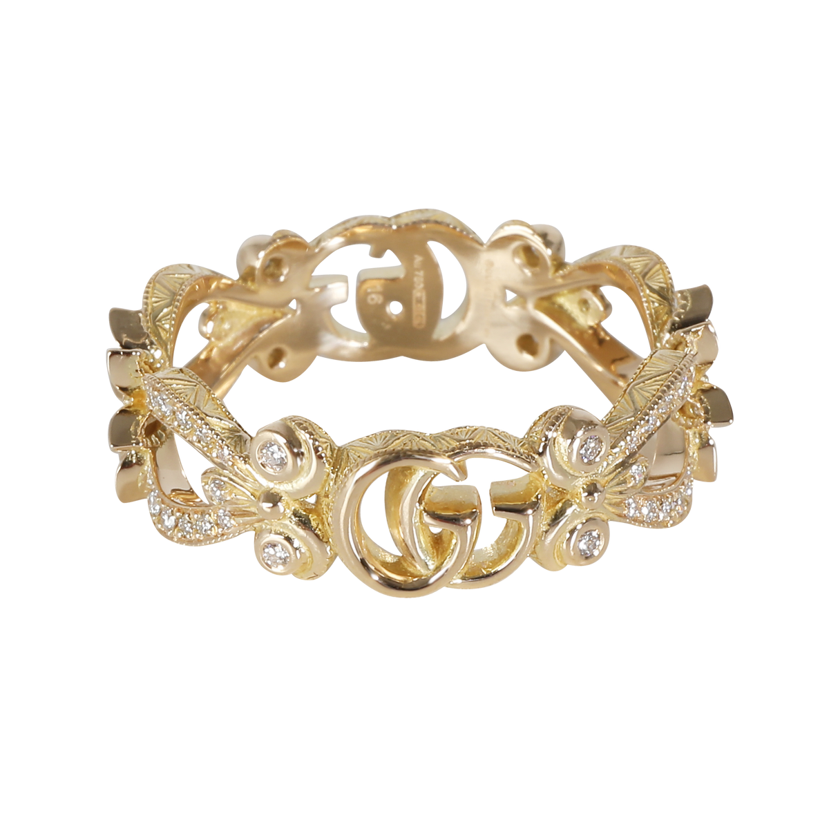Yellow Gold Diamond Flora GG Ring