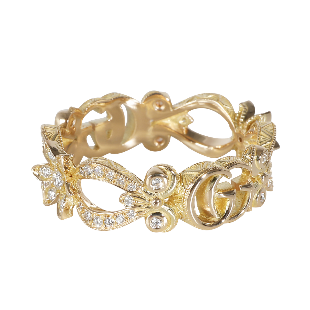Yellow Gold Diamond Flora GG Ring