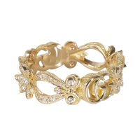 Yellow Gold Diamond Flora GG Ring