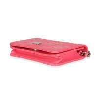 Chanel Pink Caviar Camellia Embossed Chain Belt Bag Handbag box