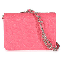 Chanel Pink Caviar Camellia Embossed Chain Belt Bag Handbag bv