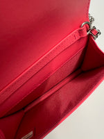 Chanel Pink Caviar Camellia Embossed Chain Belt Bag Handbag